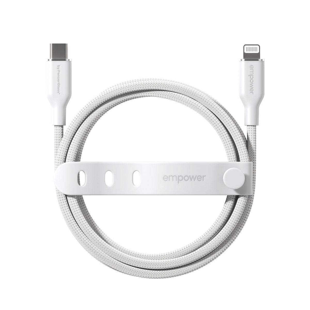 empower by PanzerGlass® Racing 60W USB-C to Lightning Kabel | USB 2.0 | 1.2M | Silver White